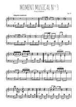 Téléchargez l'arrangement pour piano de la partition de Moment musical N°3 en PDF